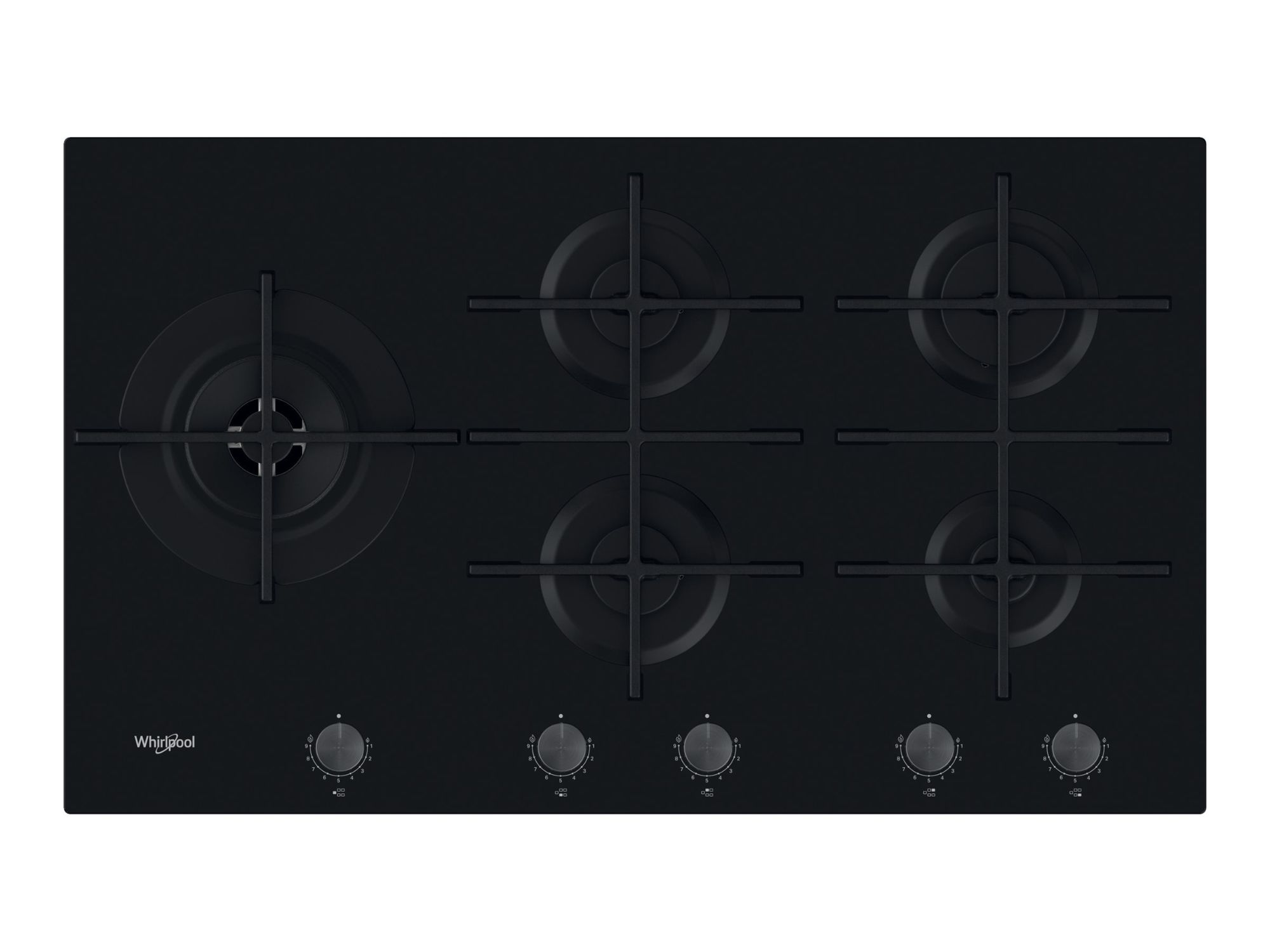 Plaque à gaz WHIRLPOOL GOWL928NB 5 foyers 11300 Watts Verre trempé - vue 3