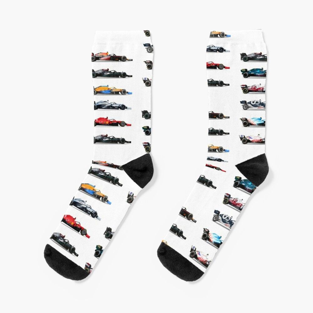 Chaussettes Taille Unique F1 Toutes Les Voitures 2022 Nouveauté Fantaisie Motif Fou Équipage Décontracté Pour Hommes Femmes