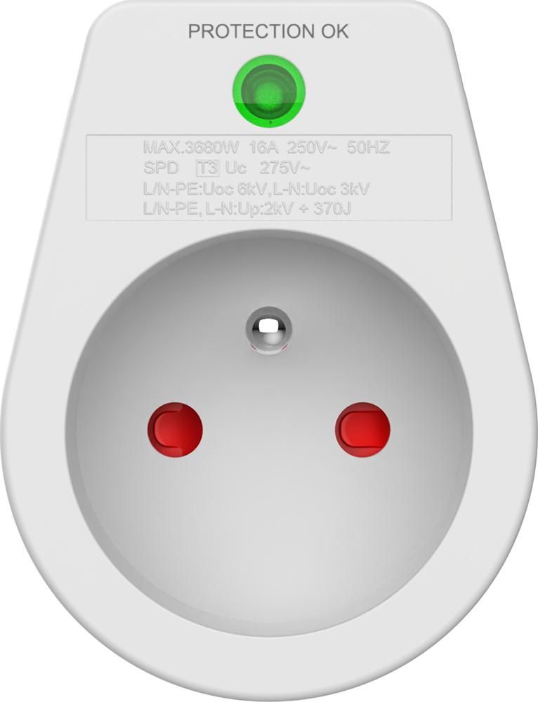 Prise parafoudre 1 sortie Type E – Protection Neuf - vue 3