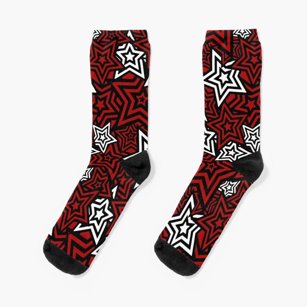 Chaussettes Taille Unique Persona 5 Royal Phantom Thief Star Mask Mask Nouveauté Fantaisie Motif Fou Équipage Décontracté Pour Hommes Femmes