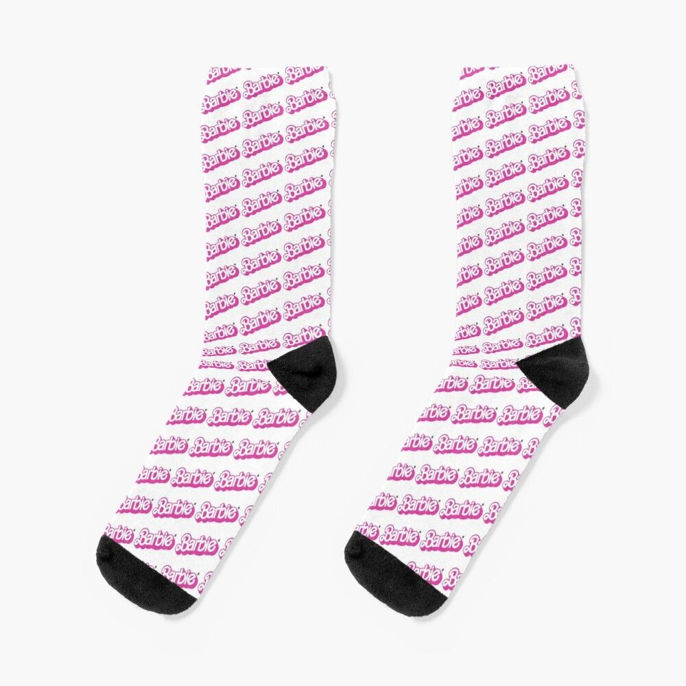 Chaussettes Taille Unique Barbie Classic Logo Nouveauté Fantaisie Motif Fou Équipage Décontracté Pour Hommes Femmes