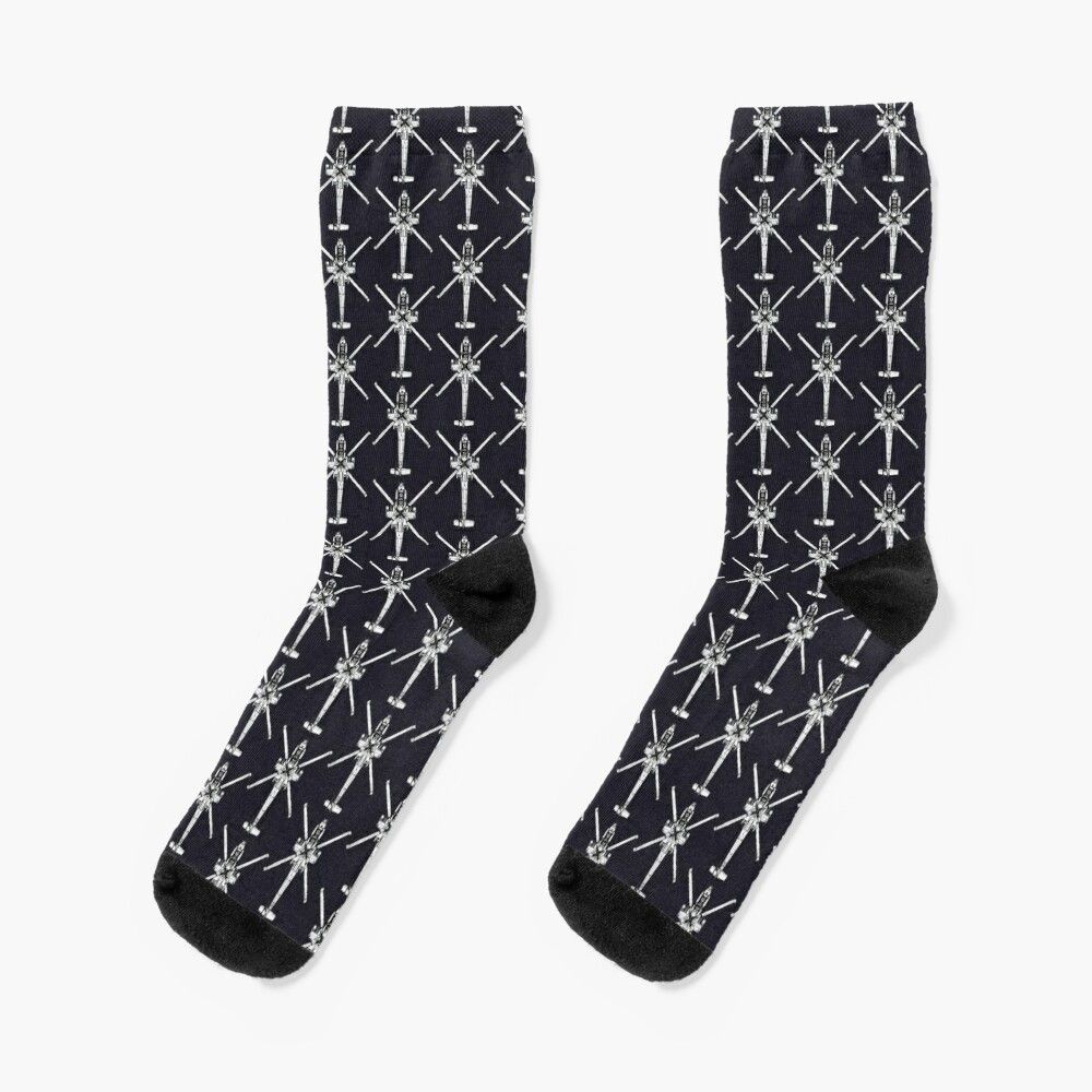 Chaussettes Taille Unique Hélicoptère Apache Ah-64 Nouveauté Fantaisie Motif Fou Équipage Décontracté Pour Hommes Femmes