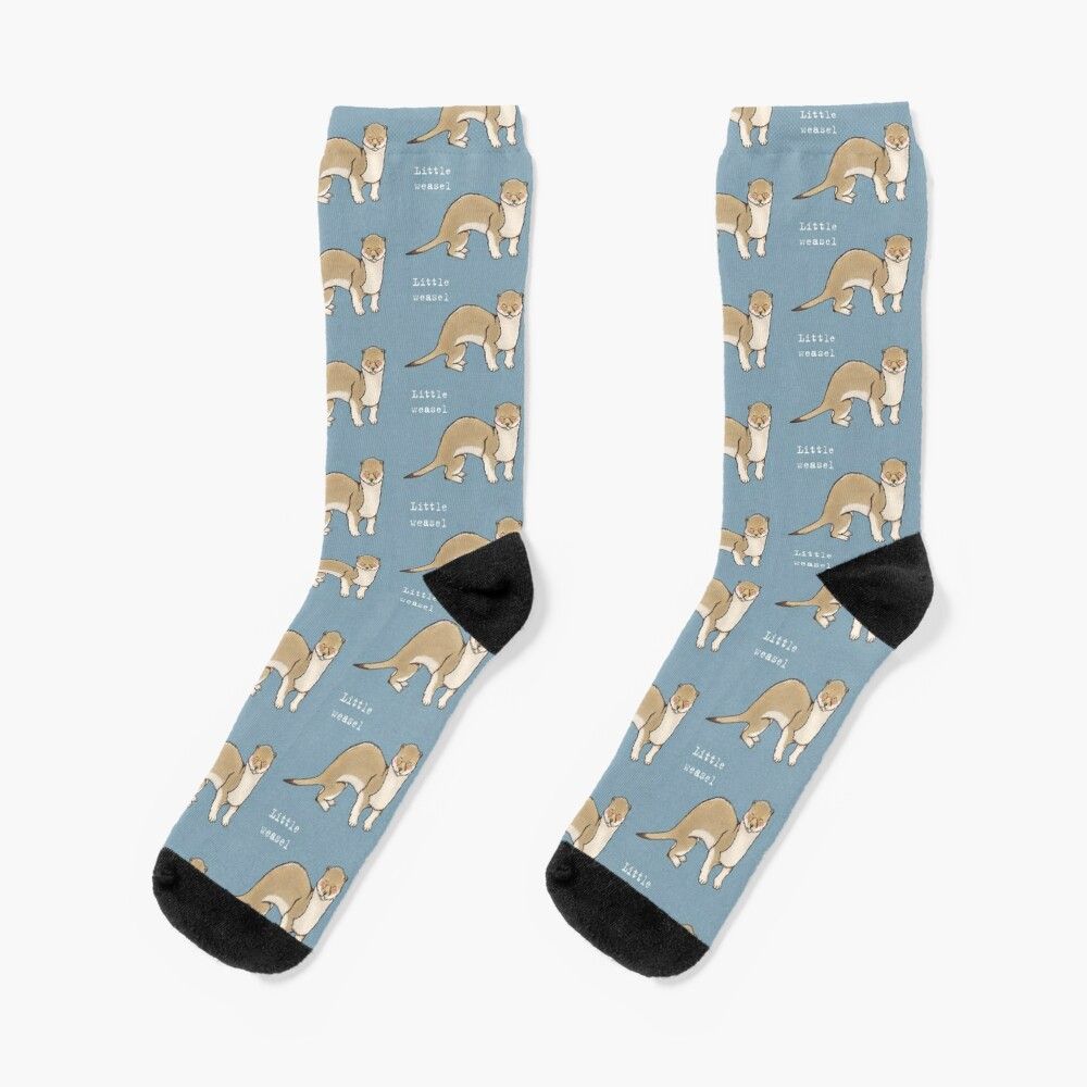 Chaussettes Taille Unique Une Petite Belette - Série Animals Nouveauté Fantaisie Motif Fou Équipage Décontracté Pour Hommes Femmes