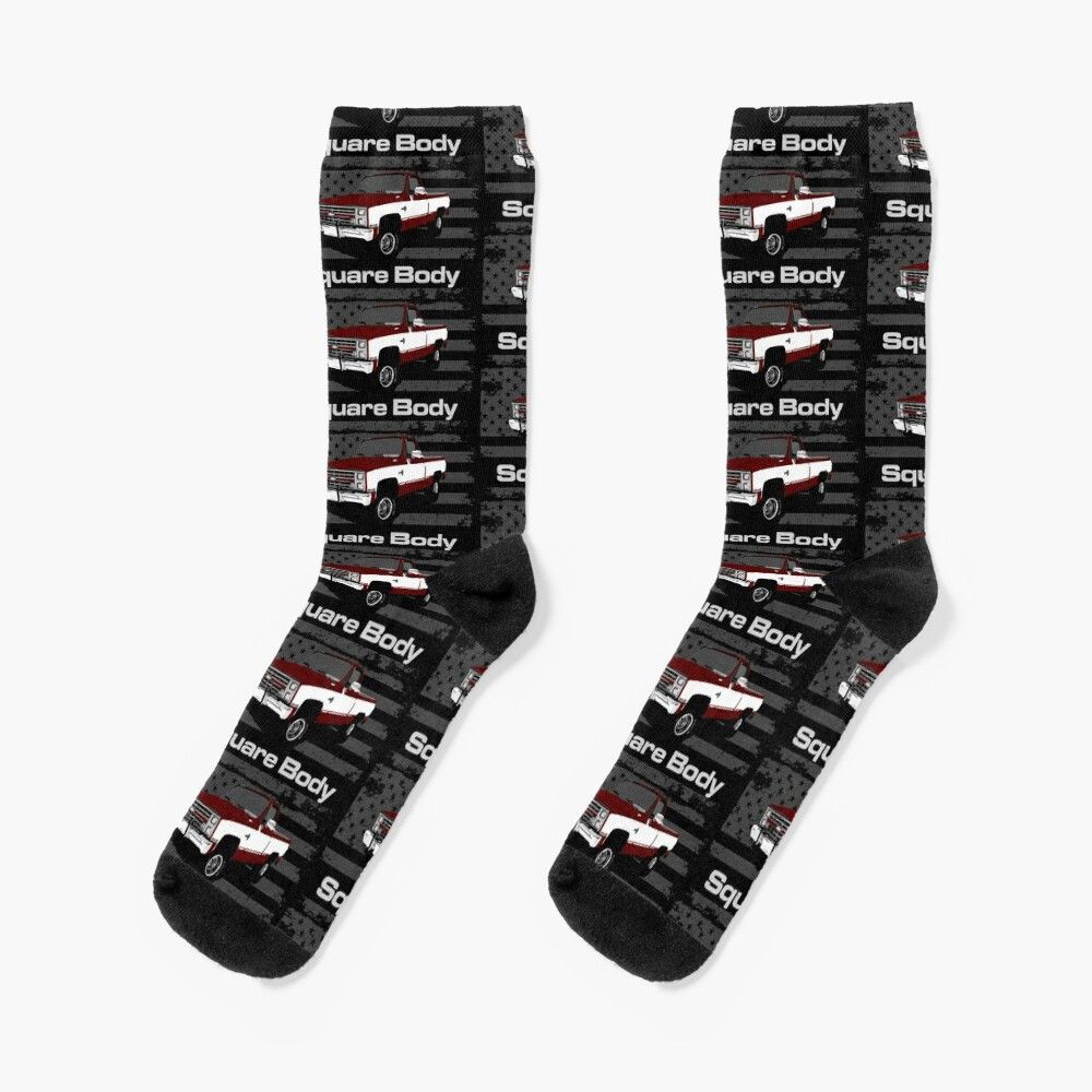 Chaussettes Taille Unique 1987 Chevy K10 Silverado Square Body Vintage Pickup Nouveauté Fantaisie Motif Fou Équipage Décontracté Pour Hommes Femmes