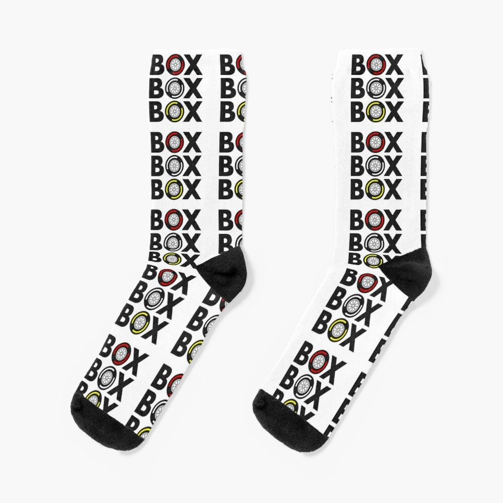 Chaussettes Taille Unique "Boîte De Boîte À Boîte" F1 Conception Du Composé Des Pneus Nouveauté Fantaisie Motif Fou Équipage Décontracté Pour Hommes Femmes