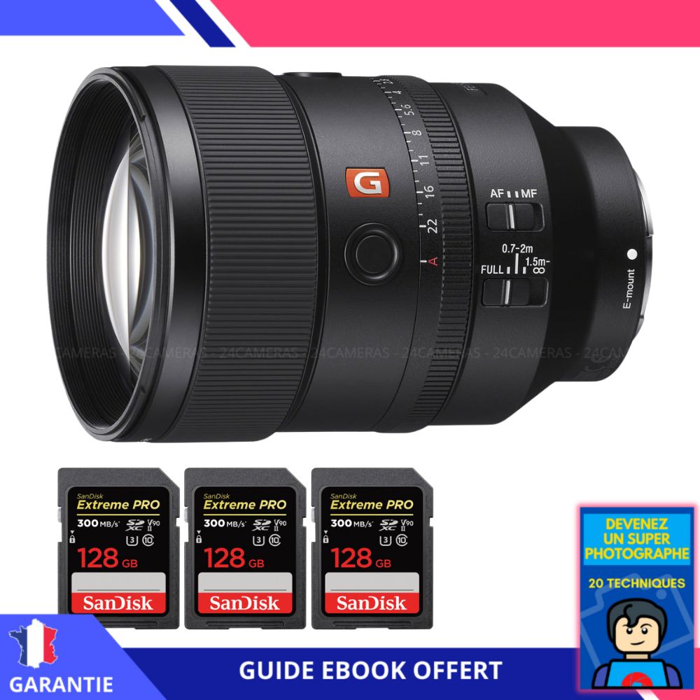 Sony FE 135mm f1.8 GM + 3 SanDisk UHS II 300 MB/ + Ebook 'Devenez Un Super Photographe' Objectif Sony FE pour Sony Hybride - vue 2