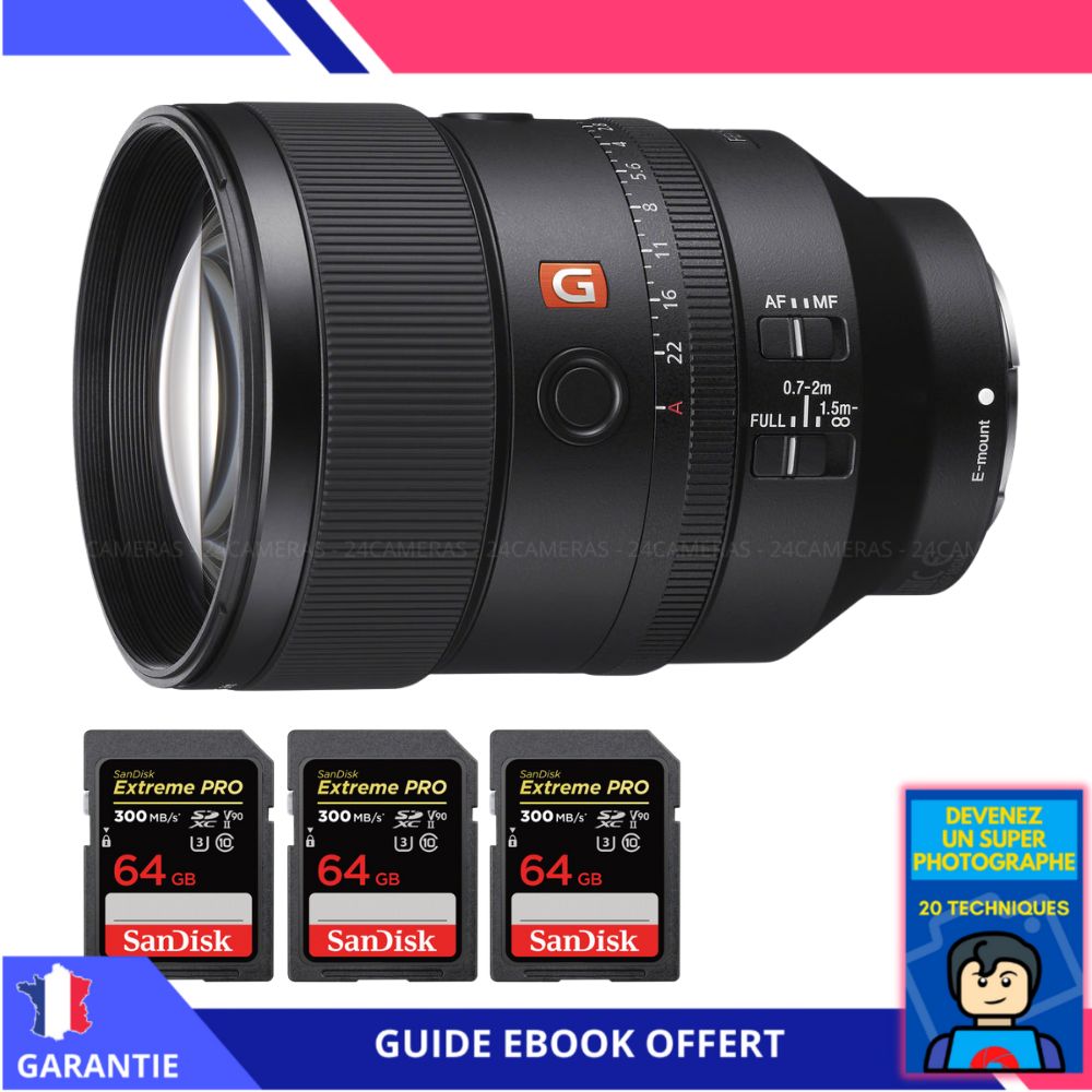 Sony FE 135mm f1.8 GM + 3 SanDisk UHS II 300 MB/ + Ebook 'Devenez Un Super Photographe' Objectif Sony FE pour Sony Hybride - vue 3
