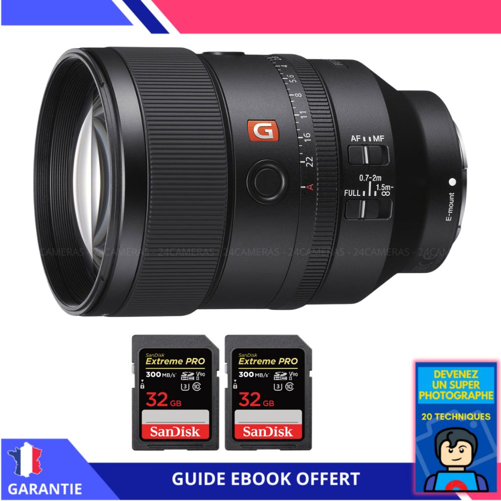 Sony FE 135mm f1.8 GM + 2 SanDisk UHS II 300 MB/ + Ebook 'Devenez Un Super Photographe' Objectif Sony FE pour Sony Hybride - vue 2