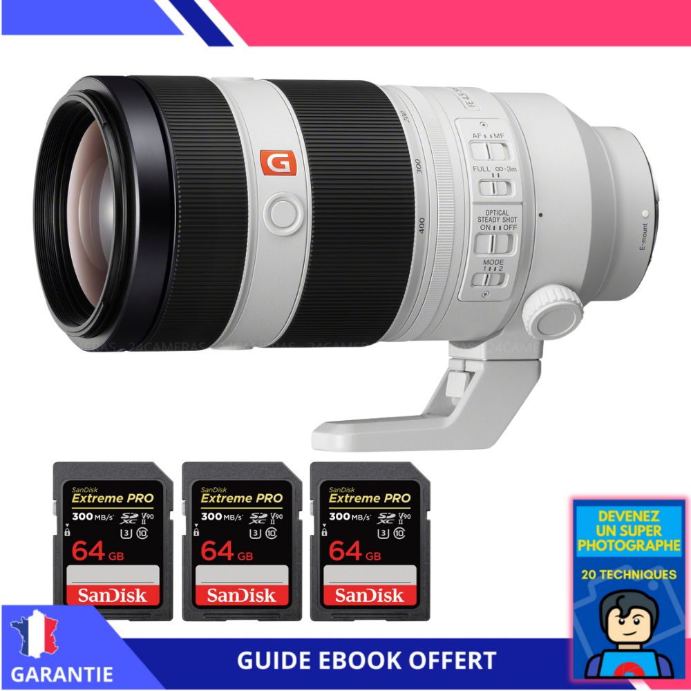 Sony FE 100 400mm f4.5 5.6 GM OSS + 3 SanDisk UHS II 300 MB/ + Ebook 'Devenez Un Super Photographe' Objectif Sony FE pour Sony Hybride - vue 3