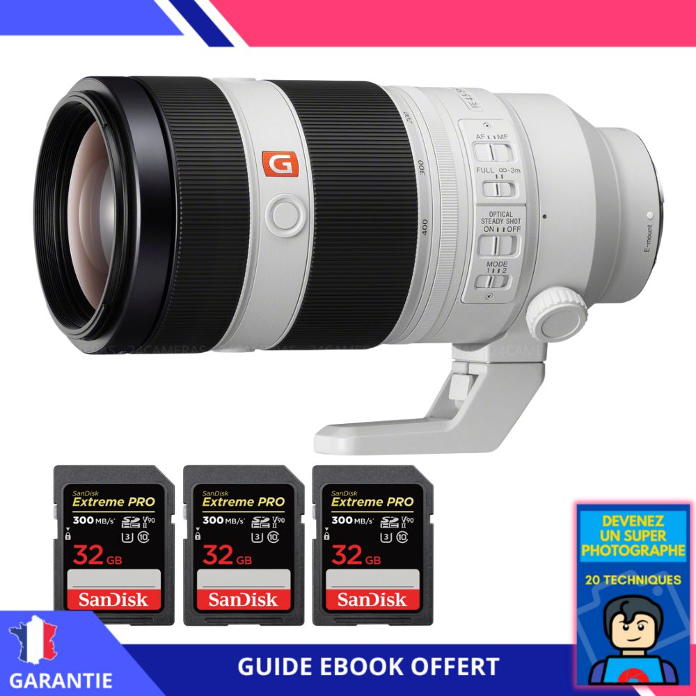 Sony FE 100 400mm f4.5 5.6 GM OSS + 3 SanDisk UHS II 300 MB/ + Ebook 'Devenez Un Super Photographe' Objectif Sony FE pour Sony Hybride - vue 2