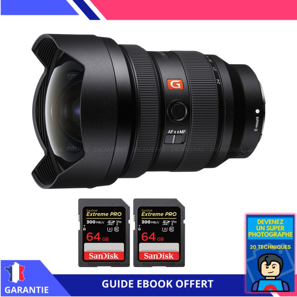 Sony FE 12 24mm f2.8 GM + 2 SanDisk UHS II 300 MB/ + Ebook 'Devenez Un Super Photographe' Objectif Sony FE pour Sony Hybride - vue 2