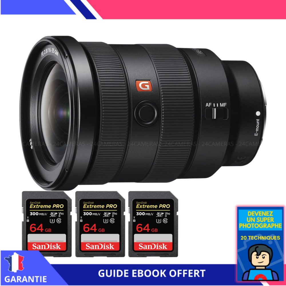 Sony FE 16 35mm f2.8 GM + 3 SanDisk UHS II 300 MB/ + Ebook 'Devenez Un Super Photographe' Objectif Sony FE pour Sony Hybride - vue 3
