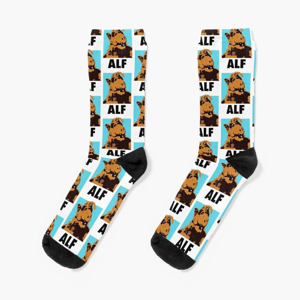 Chaussettes Taille Unique Affiche De Dessin Animé Happy Alf Nouveauté Fantaisie Motif Fou Équipage Décontracté Pour Hommes Femmes