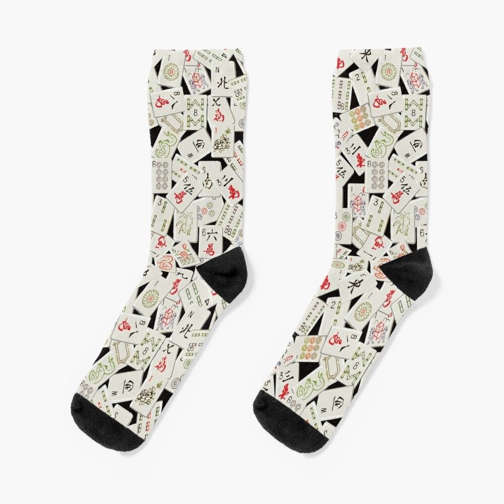 Chaussettes Taille Unique Mahjongg Rocks! Nouveauté Fantaisie Motif Fou Équipage Décontracté Pour Hommes Femmes