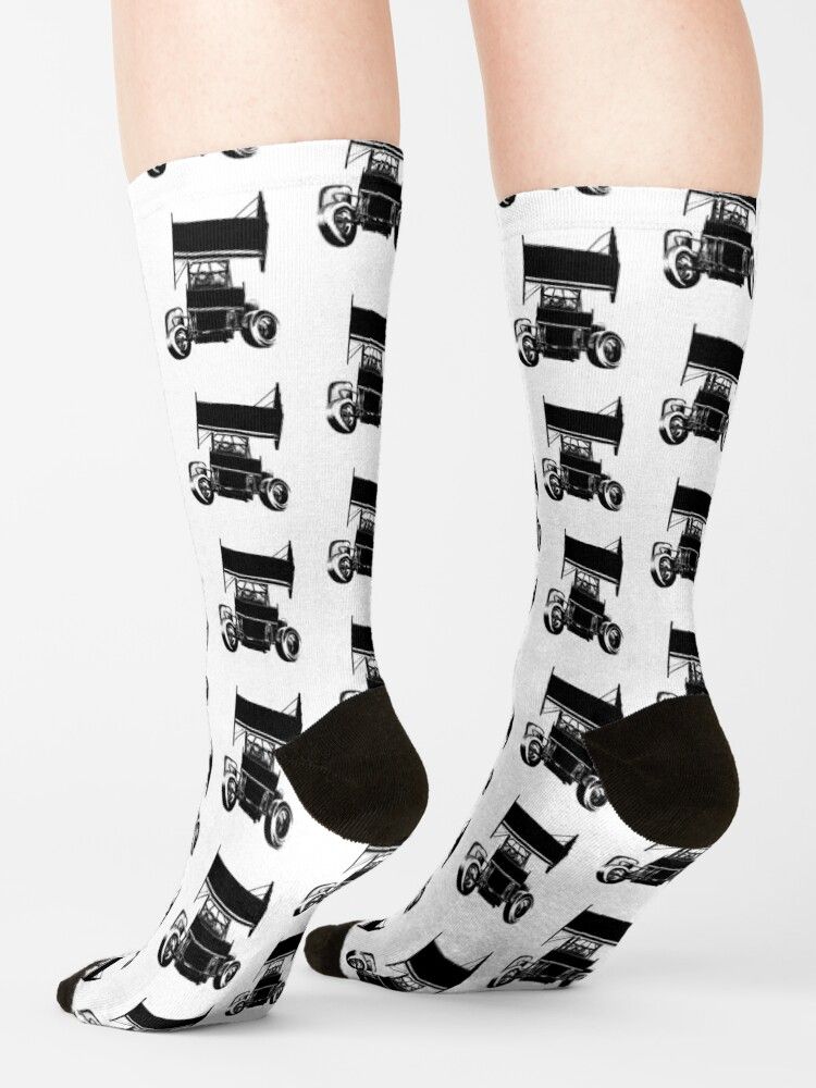 Chaussettes Taille Unique Silhouette De Voiture Sprint Nouveauté Fantaisie Motif Fou Équipage Décontracté Pour Hommes Femmes