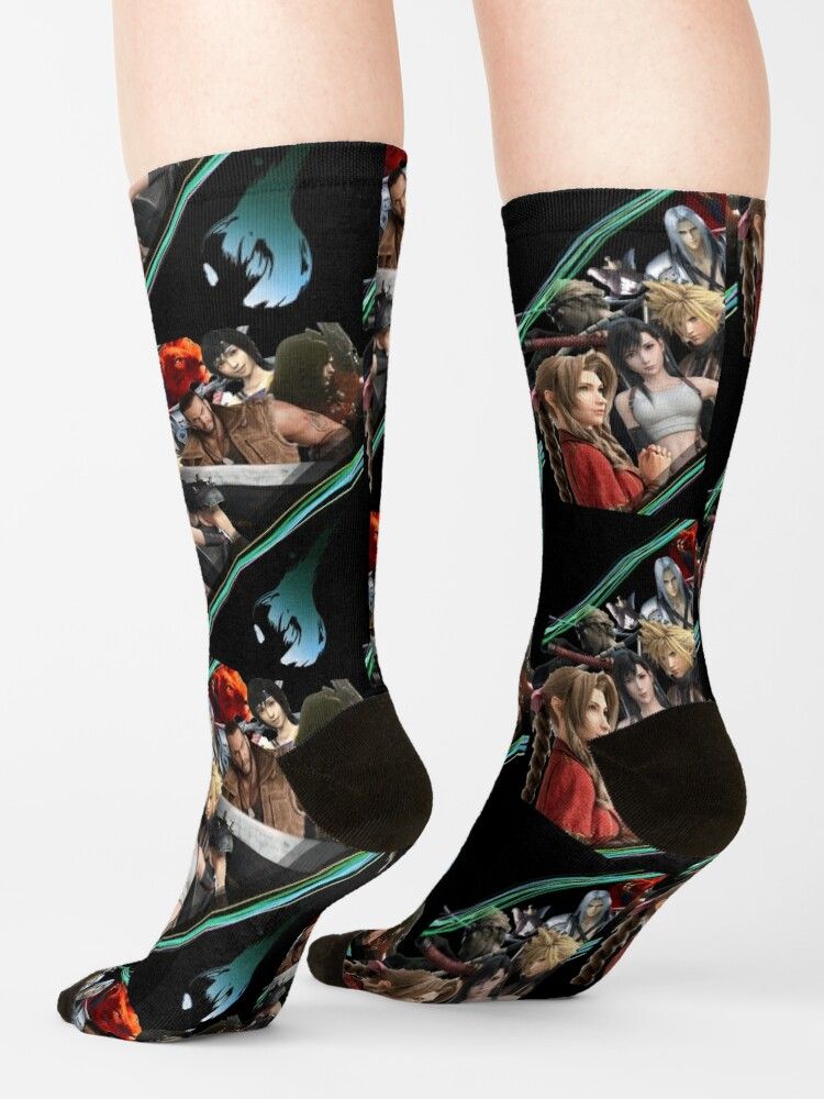 Chaussettes Taille Unique Final Fantasy Vii Nouveauté Fantaisie Motif Fou Équipage Décontracté Pour Hommes Femmes