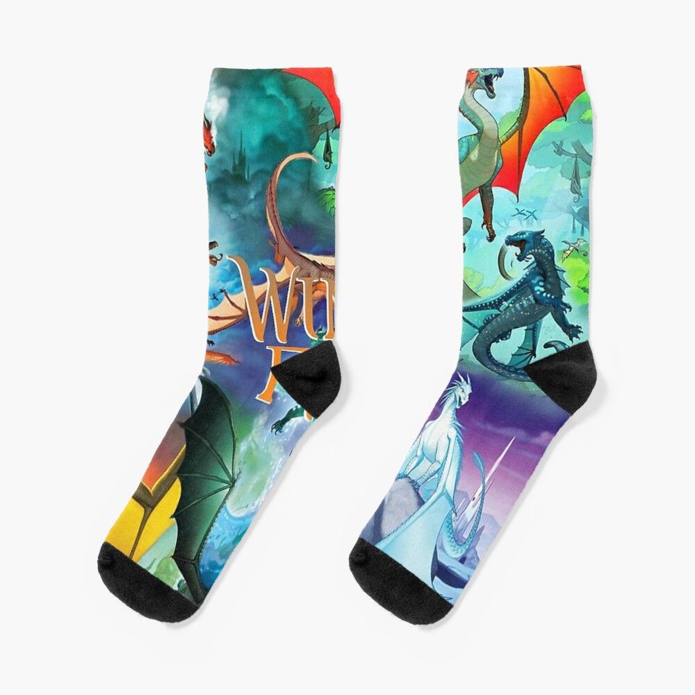 Chaussettes Taille Unique Wings Of Fire All Dragon Series Nouveauté Fantaisie Motif Fou Équipage Décontracté Pour Hommes Femmes