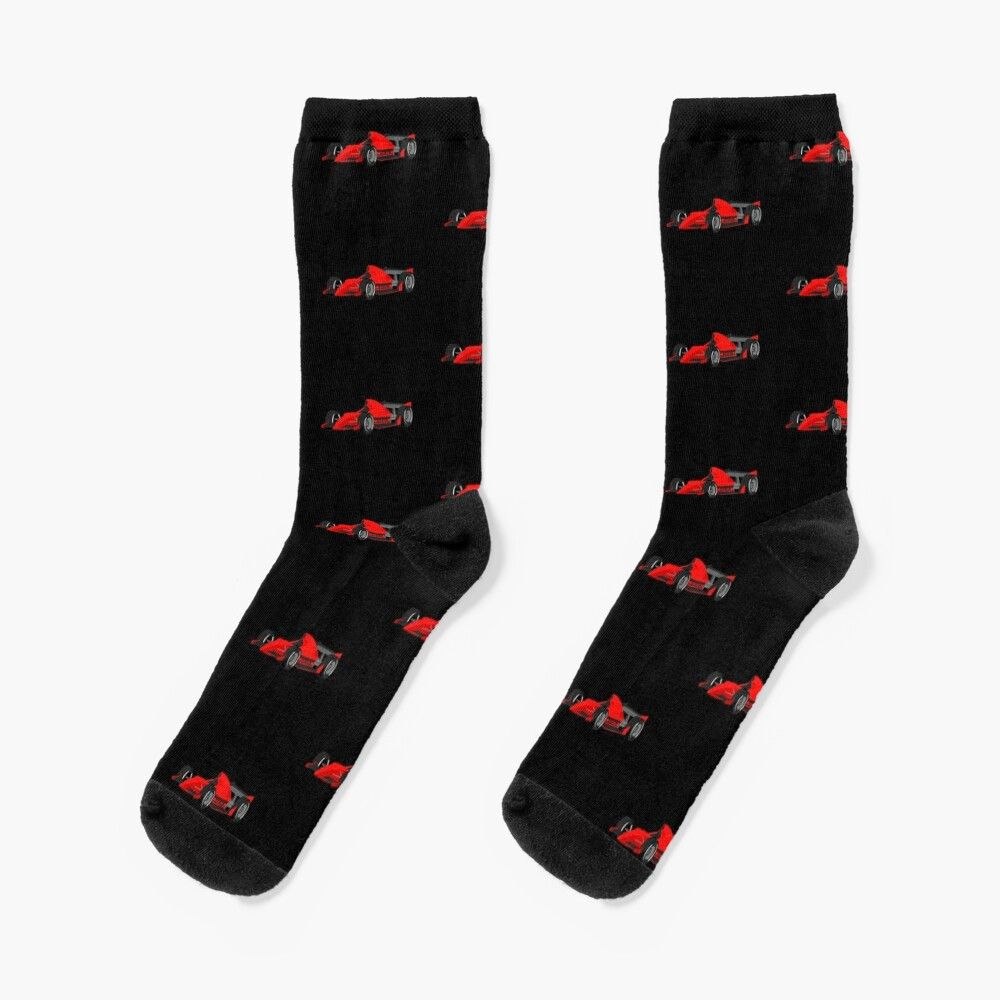 Chaussettes Taille Unique Voiture Rouge 1 Nouveauté Fantaisie Motif Fou Équipage Décontracté Pour Hommes Femmes