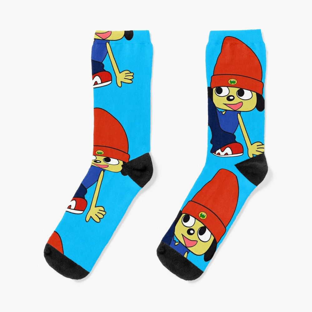 Chaussettes Taille Unique Parappa L'autocollant Du Rappeur Nouveauté Fantaisie Motif Fou Équipage Décontracté Pour Hommes Femmes