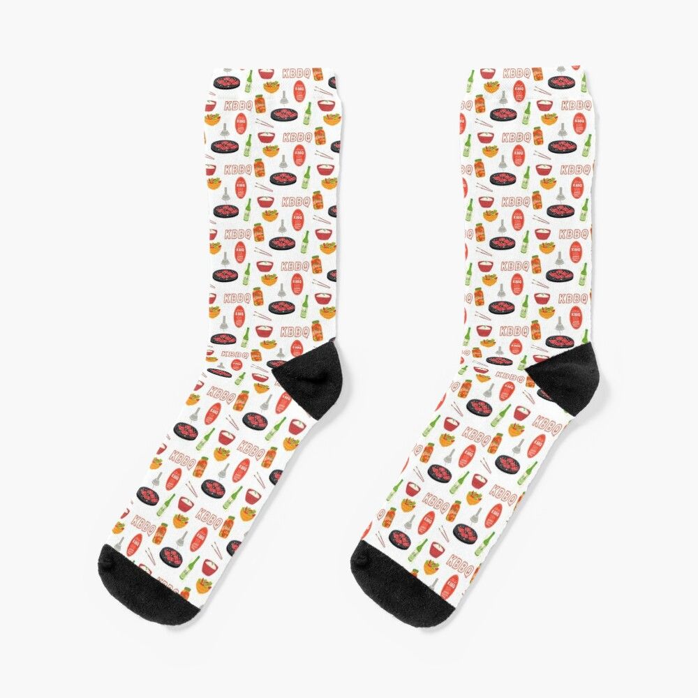 Chaussettes Taille Unique Ensemble De Barbecue Coréen Nouveauté Fantaisie Motif Fou Équipage Décontracté Pour Hommes Femmes