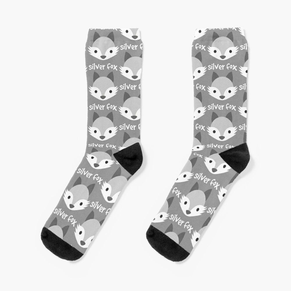 Chaussettes Taille Unique Renard Argenté Nouveauté Fantaisie Motif Fou Équipage Décontracté Pour Hommes Femmes