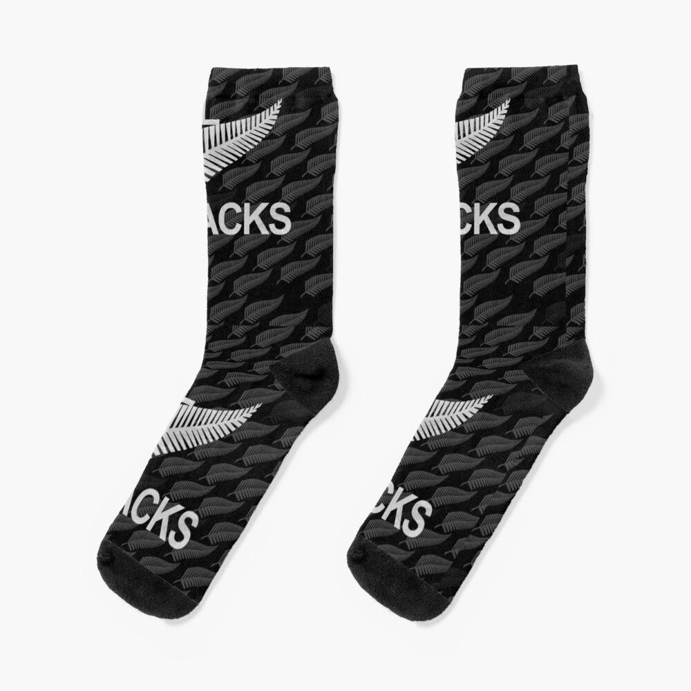 Chaussettes Taille Unique All Blacks Rugby Silver Fern Design Nouveauté Fantaisie Motif Fou Équipage Décontracté Pour Hommes Femmes