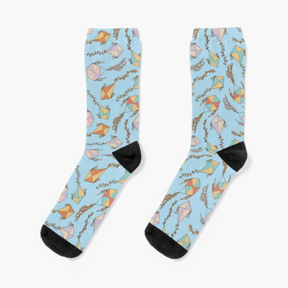 Chaussettes Taille Unique Icônes De Cerf-Volant Nouveauté Fantaisie Motif Fou Équipage Décontracté Pour Hommes Femmes