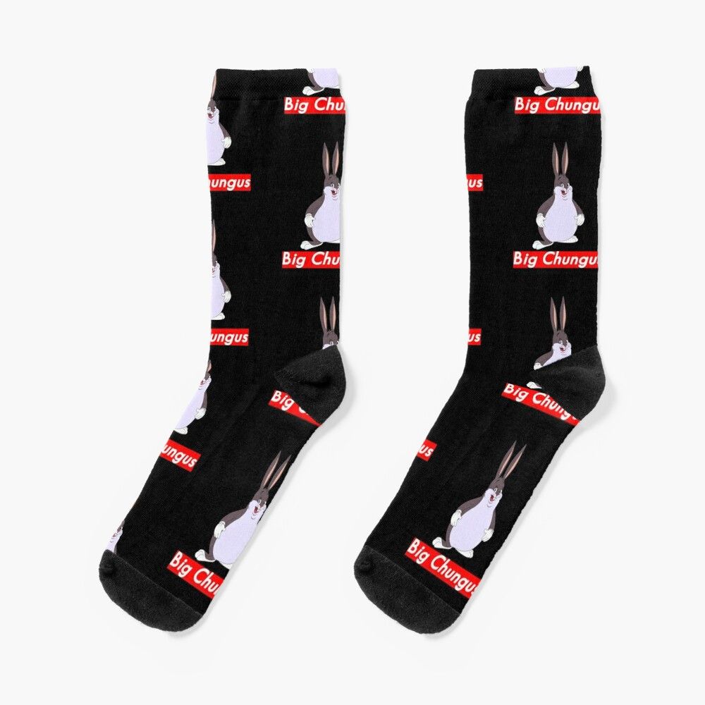 Chaussettes Taille Unique Big Chungus Meme Nouveauté Fantaisie Motif Fou Équipage Décontracté Pour Hommes Femmes