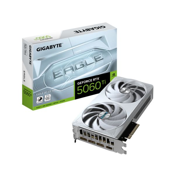GIGABYTE GeForce RTX 5060 Ti EAGLE OC ICE 16G Carte Graphique – GDDR7 128 bits PCI E 5.0 2617 MHz Fréquence du processeur 3 x DisplayPort 1 x HDMI GV N506TEAGLEOC ICE 16GD Neuf - vue 4