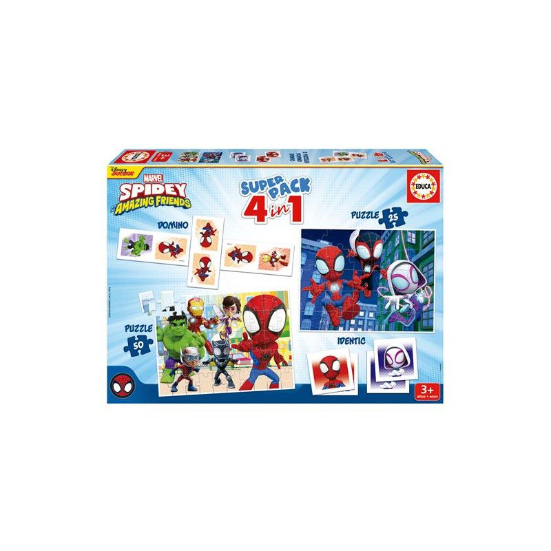 2 jeux éducatifs basiques et 2 puzzles EDUCA Educa® Superpack Spidey & His Amazing Friends - vue 2