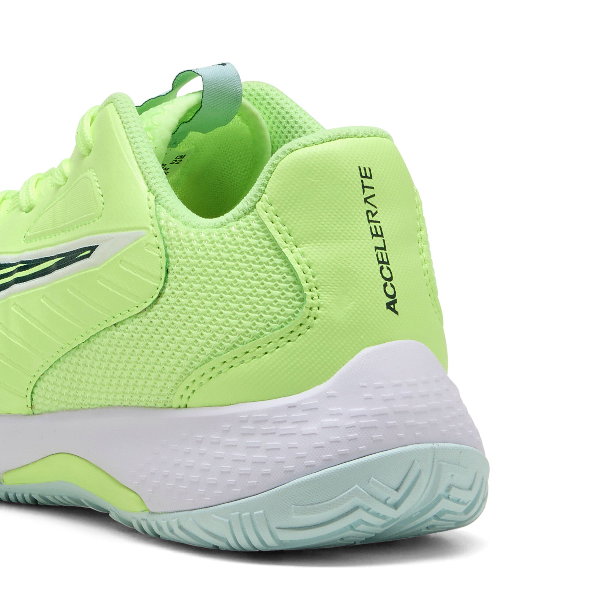 Puma Chaussures De Handball Accelerate 4 Enfant Et Adolescent, Chaussures, Fizzy Light/Vert Terrain/Blanc, 38