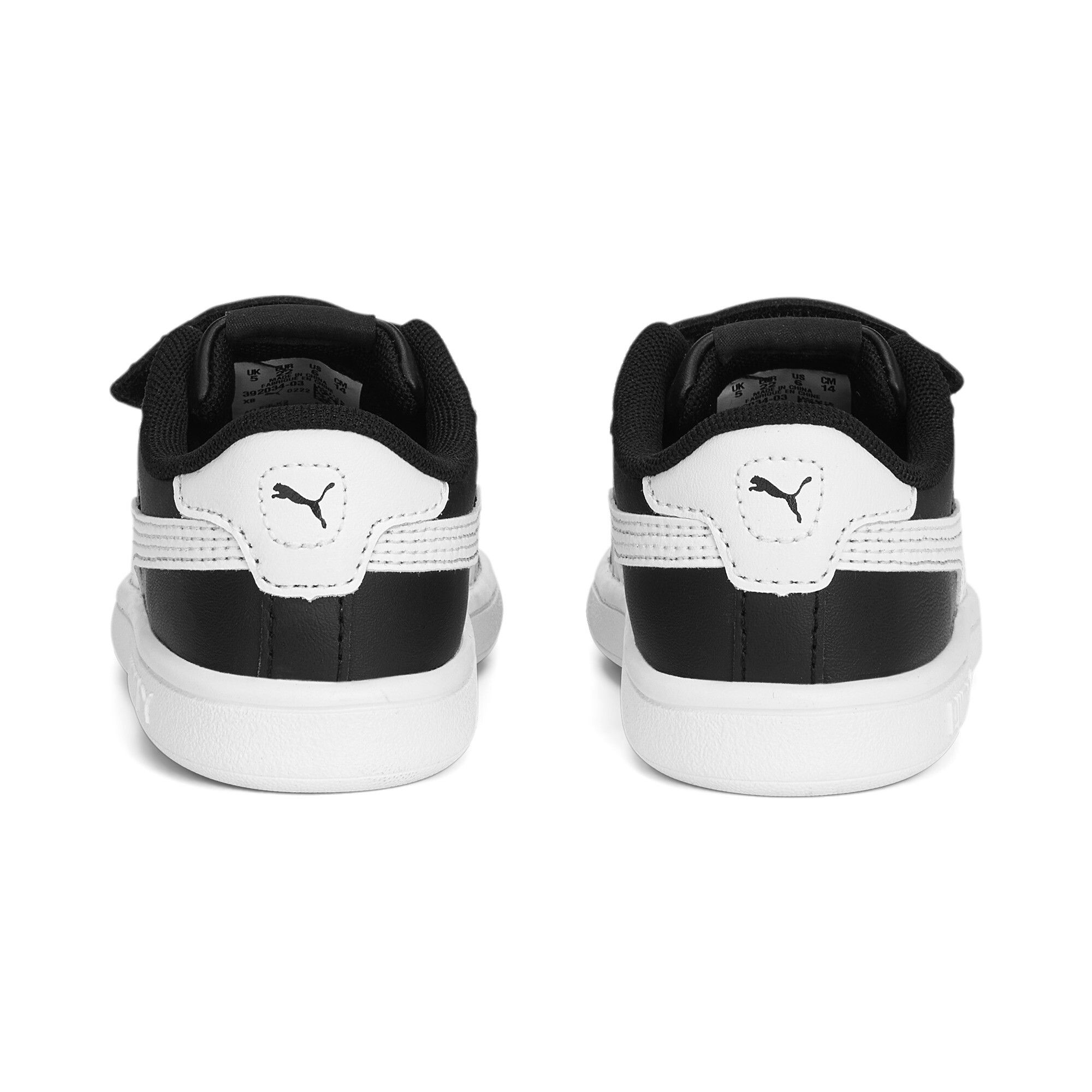 Puma Baskets Smash 3.0 Leather V Bébé, Chaussures, Noir/Blanc, 21
