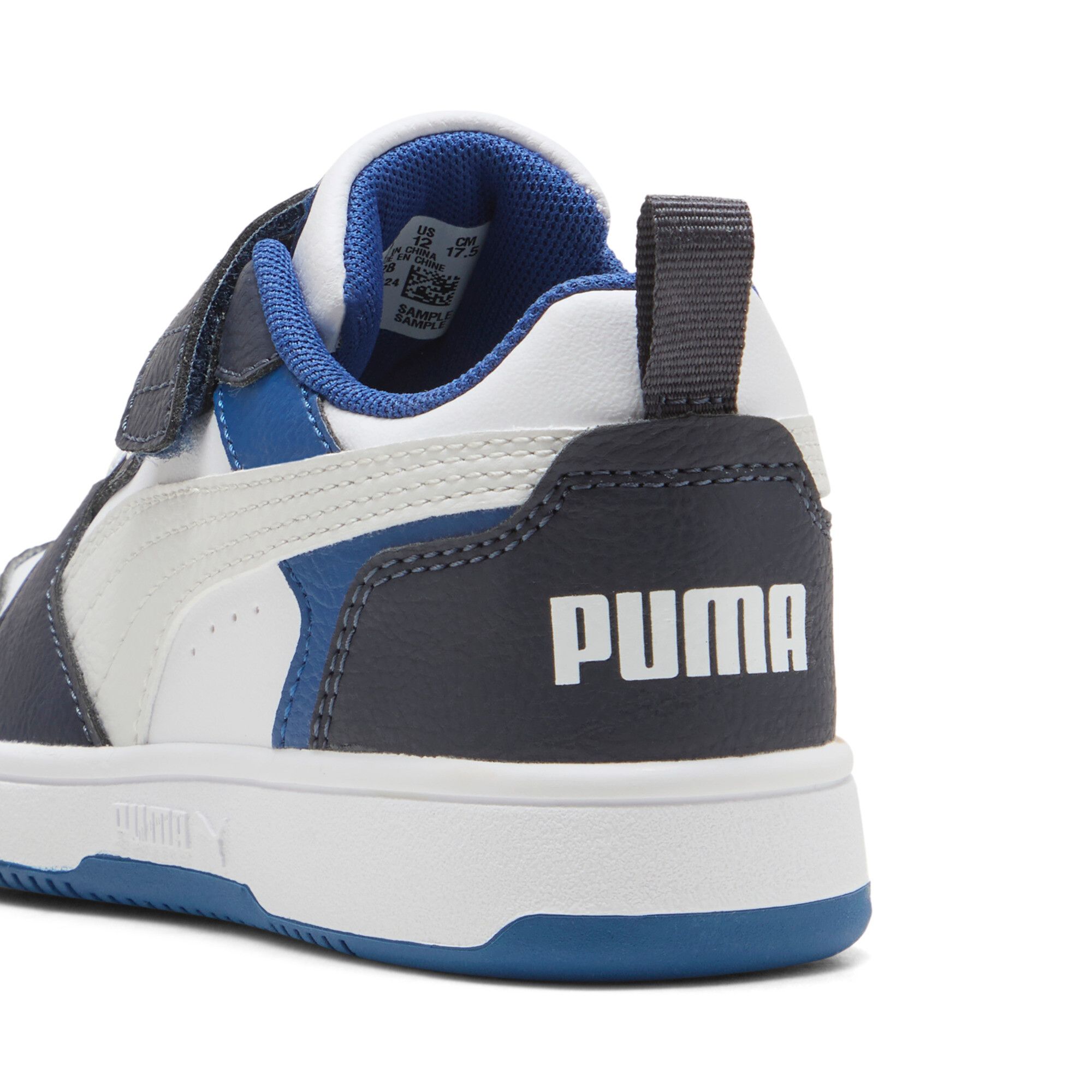 Puma Baskets Rebound V6 Lo Enfant, Chaussures, Blanc/Feather Gris/Noir, 29