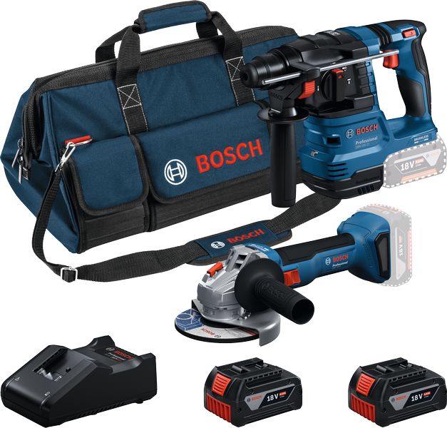 Combi kit 2 outils 18 V GWS + GBH + 2 x 4 0 Ah + GAL Professional BOSCH 0615V0003C