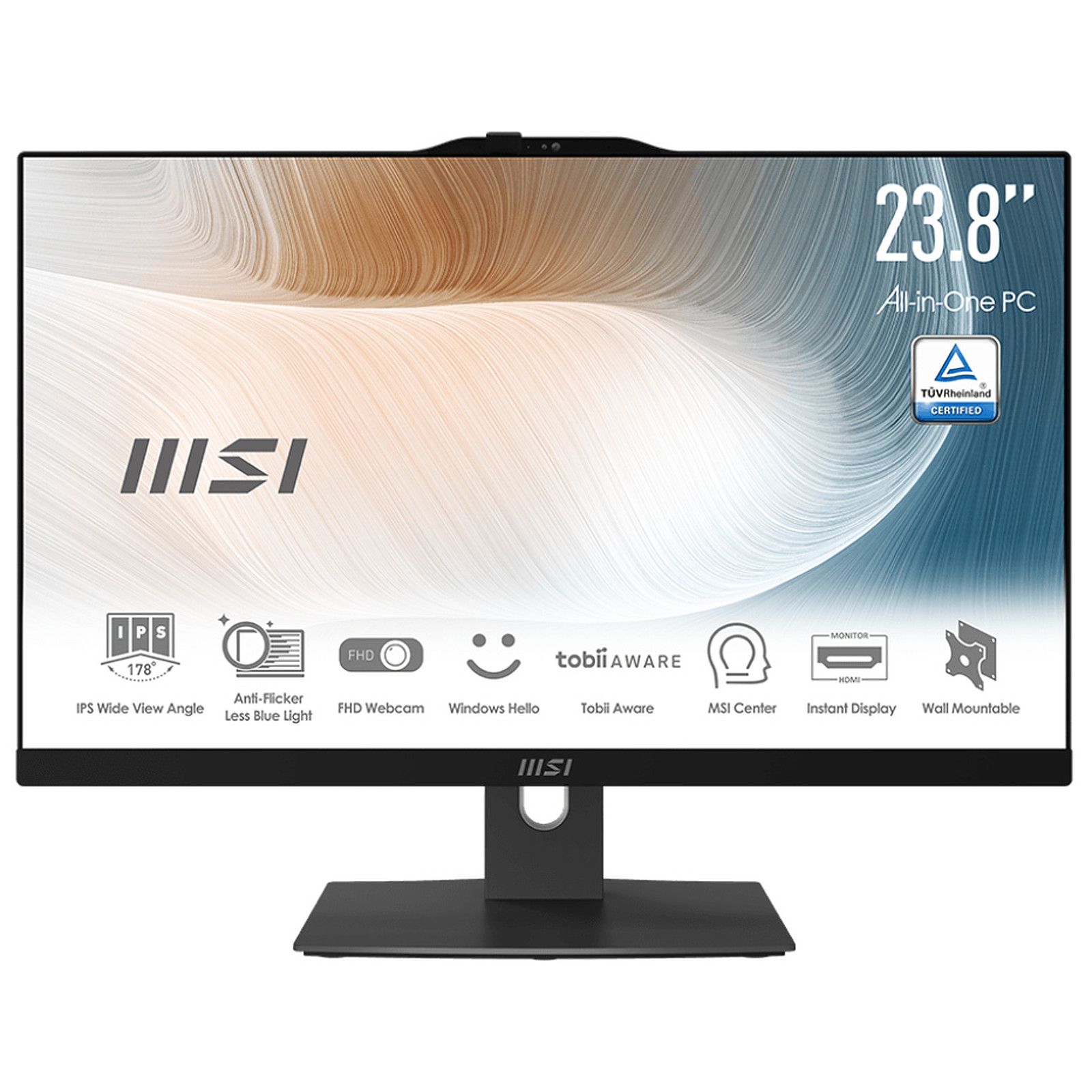 MSI Modern AM242TP 12M Intel® Core™ i5 i5 60 5 cm 23.8 1920 x 1080 pixels Écran tactile PC All in One DDR4 SDRAM SSD Windows 11 Pro Wi Fi 6E 802.11ax Neuf - vue 4