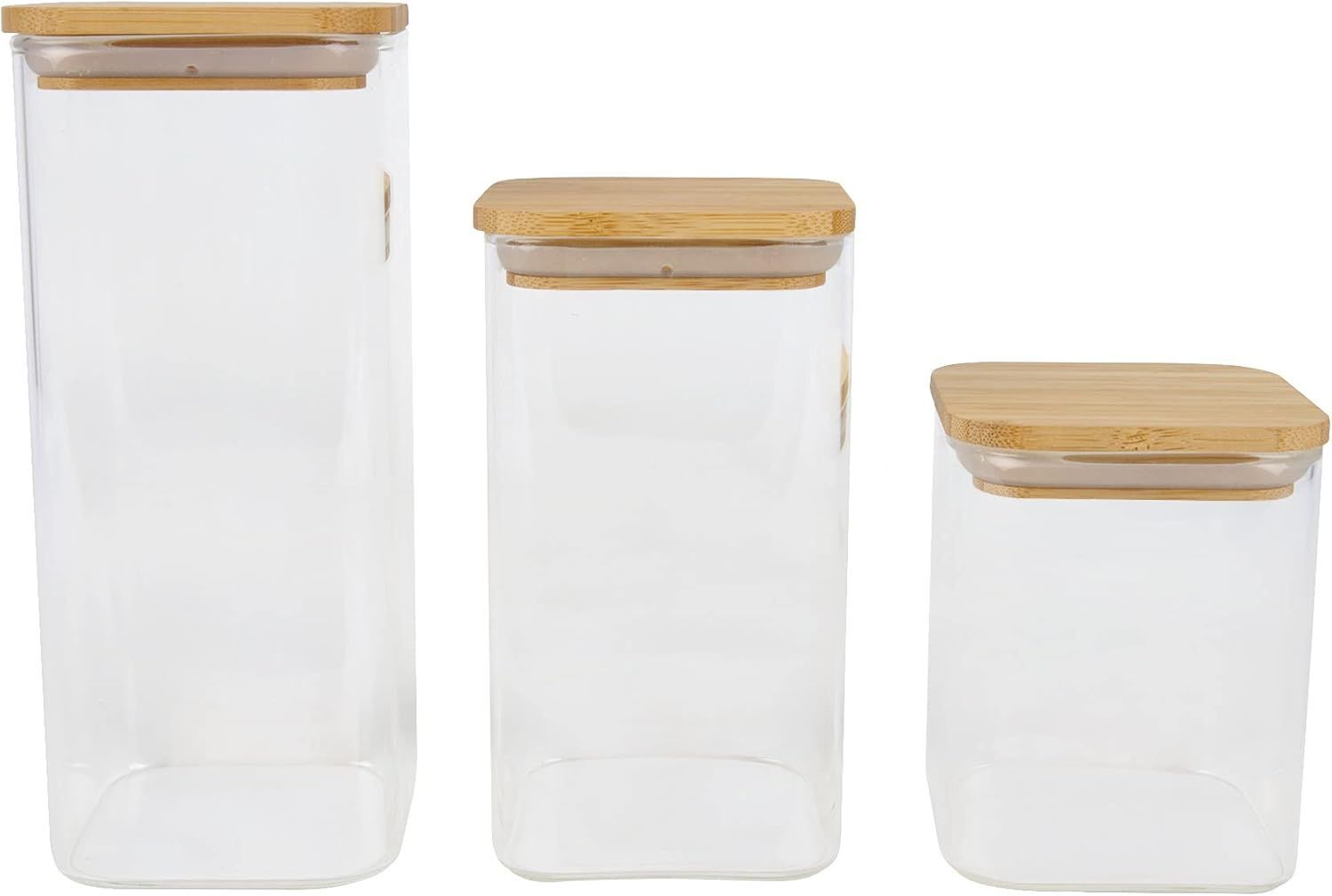 Ustensiles De Cuisine Lot De 3 Bocaux En Verre Boîtes De Conservation Couvercle En ¿ Hermétique 450Ml & 750Ml & 950Ml