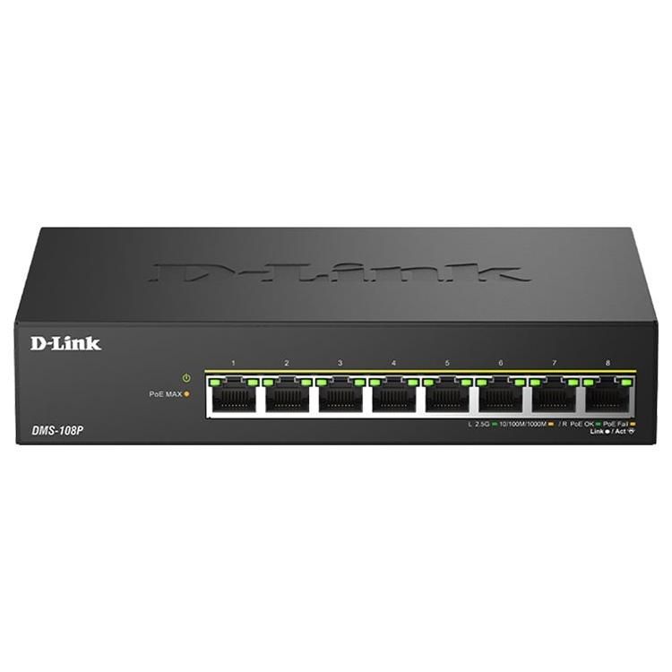 D Link DMS Commutateur non géré 8 x 1010010002.5G de bureau PoE+