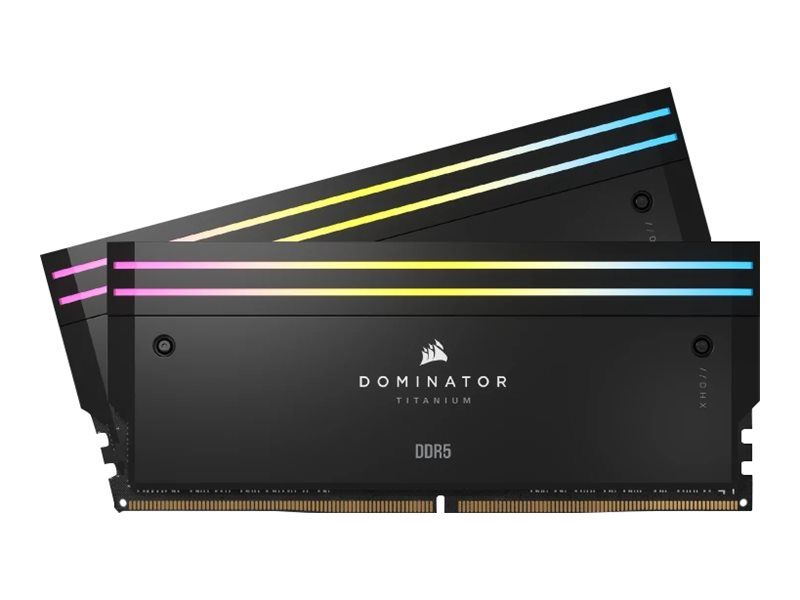 CORSAIR Dominator Titanium RGB - DDR5 - kit - 32 Go: 2 x 16 Go - DIMM 288 broches - 6600 MHz / PC5-52800 - CL32 - 1.4 V - mémoire sans tampon - noir