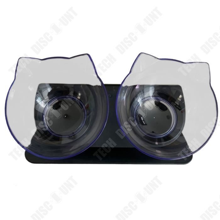 Meilleurs prix pour Td® Bol Pour Chat Double Bol Bol Pour Animaux De Compagnie En Plastique Antidérapant Eau Potable Double Bol Anti-Renversement