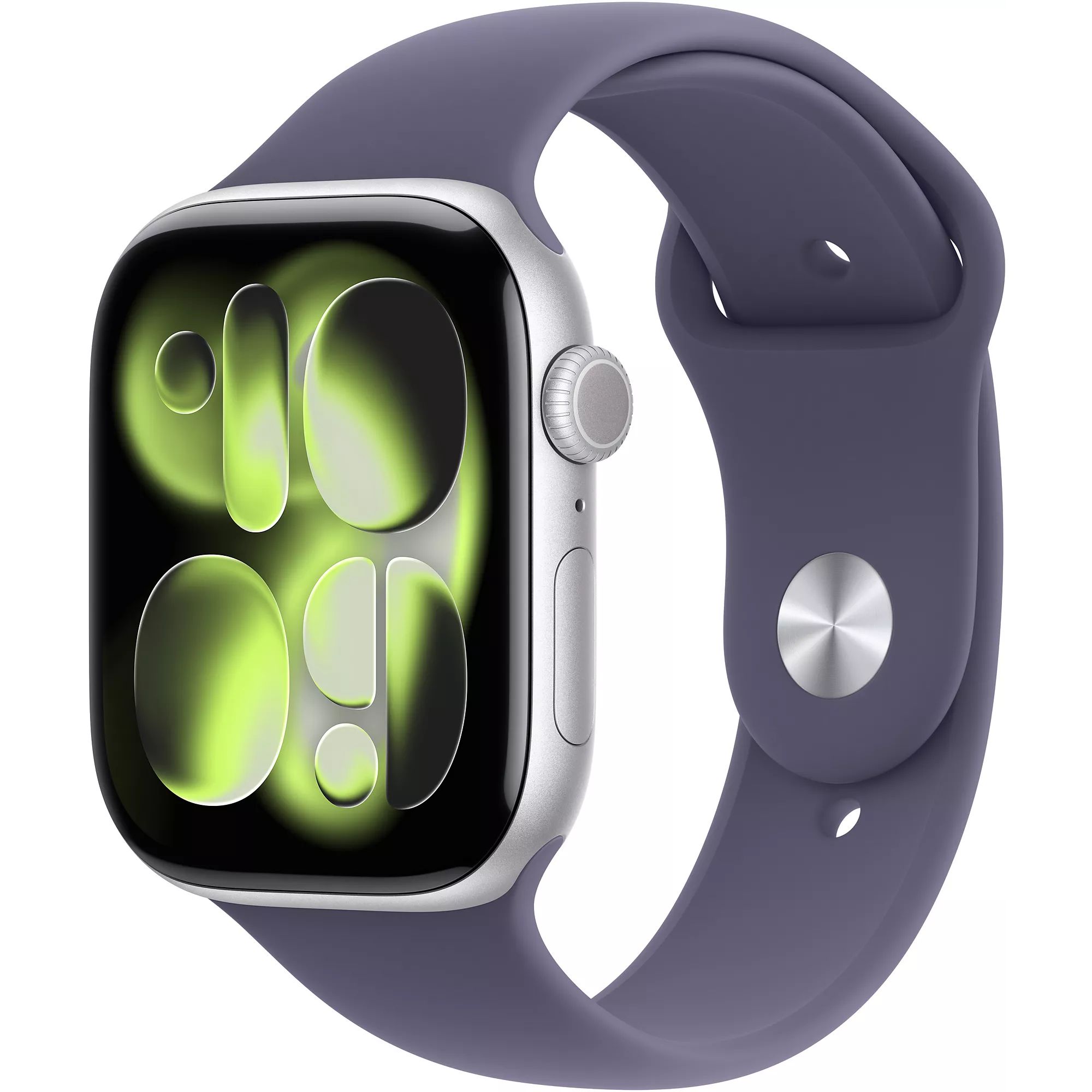 Apple Watch Series 11 GPS + Cellular 42mm Boitier en Aluminium Argent avec Bracelet Sport Brume Violette M/L