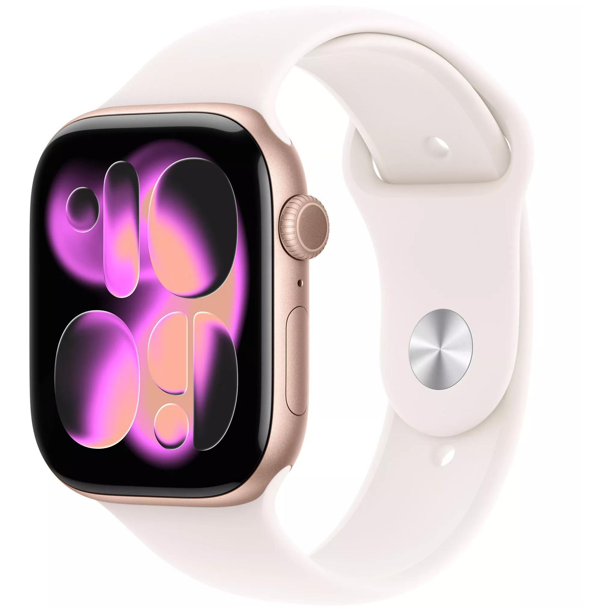 Apple Watch Series 11 GPS + Cellular 46mm Boitier aluminium or rose avec bracelet rose tendre S/M