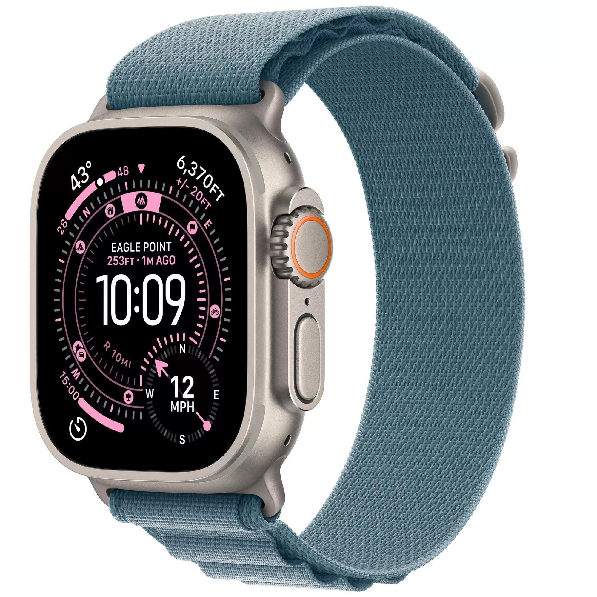Apple Watch Ultra 3 - 49 mm - Titane Naturel / Boucle Alpine Bleu - L - Cellular