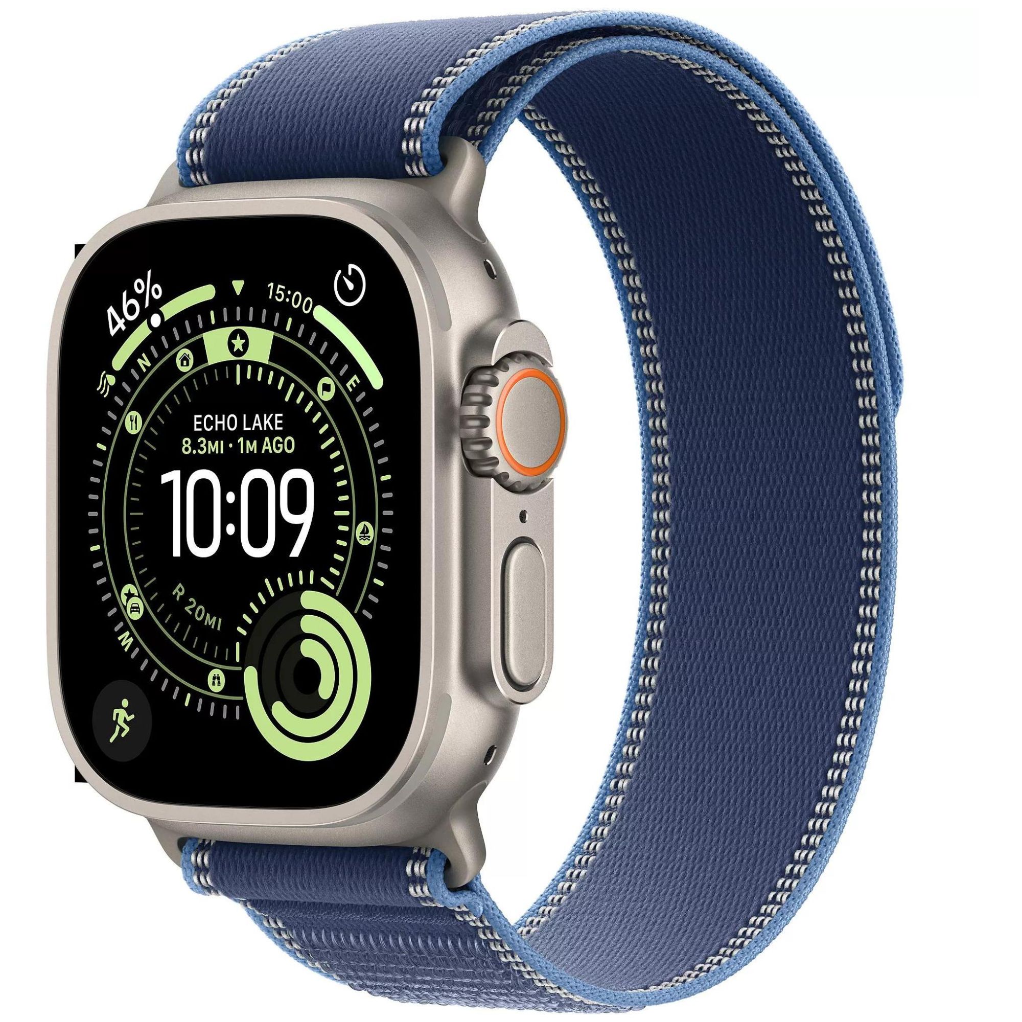 Apple Watch Ultra 3 - 49 mm - Titane Naturel / Boucle Trail Bleu - S/M - Cellular