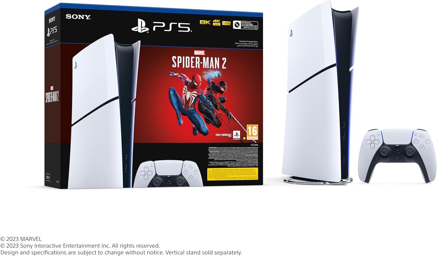 Pack Console Ps5 Slim Edition Digital + Marvel' Spider man 2 Sony - vue 2