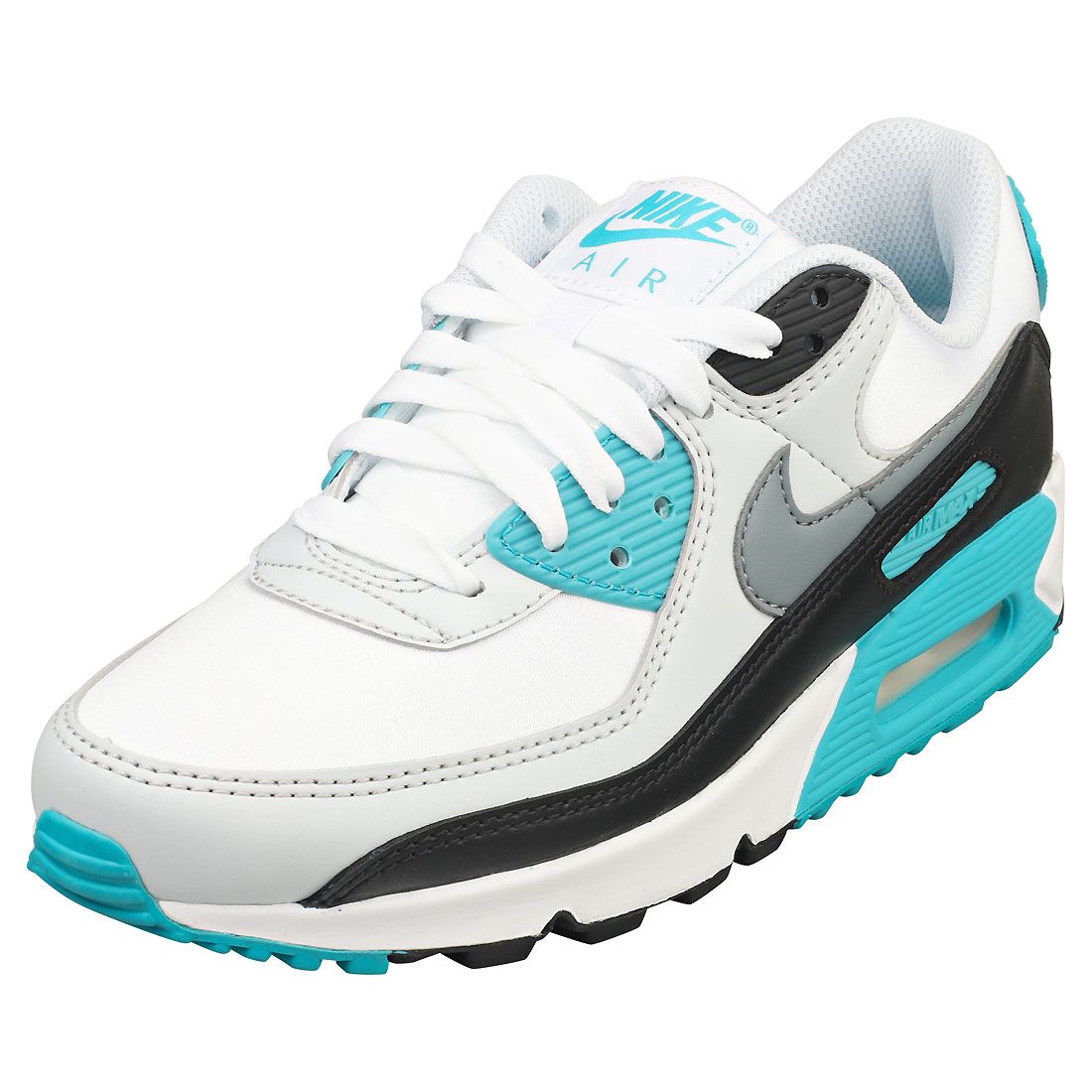 Nike Air Max 90 Pour Femmes - Baskets En Textile Et Cuir, Blanc Gris