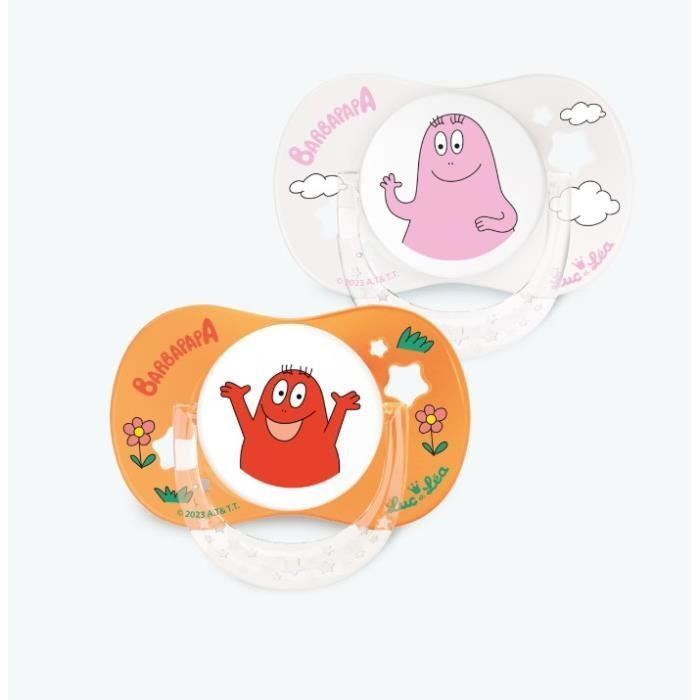  - Luc & Léa 2 Sucettes Anatomiques Téterelle Extra-Fine +18 Mois Edition Limitée Barbapapa