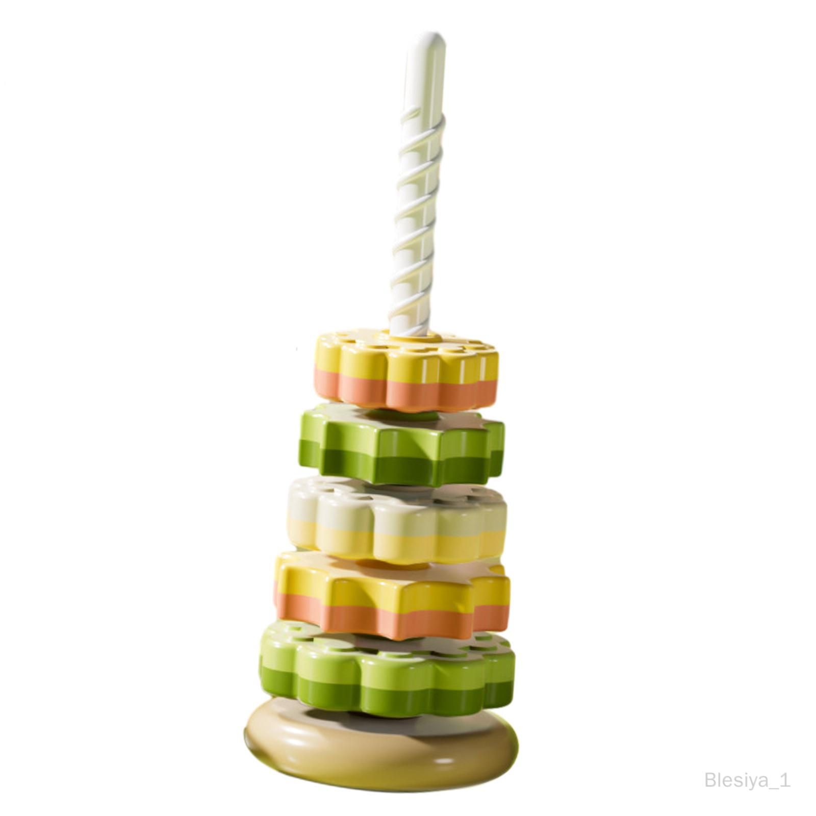  - Jouet Empilable Pour Bébés, Tri Interactif Empilables Pour 5 Couches Et Vert