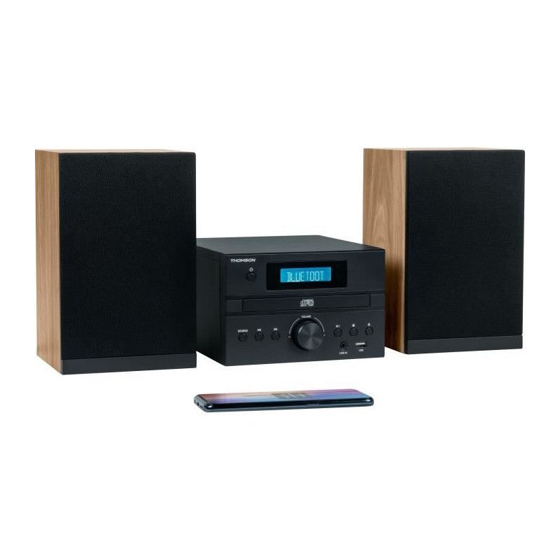 MICRO CHAÎNE - THOMSON - BLUETOOTH - RADIO - CD - MP3 - USB - DAB - BOIS ET NOIR