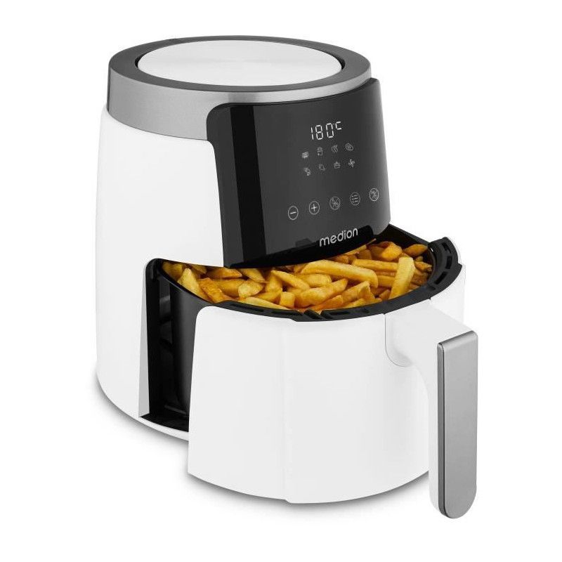 Friteuse à air chaud MEDION MD13030 Acier inoxydable 47 Digitale Airfryer 60 min Jusquà 200°C