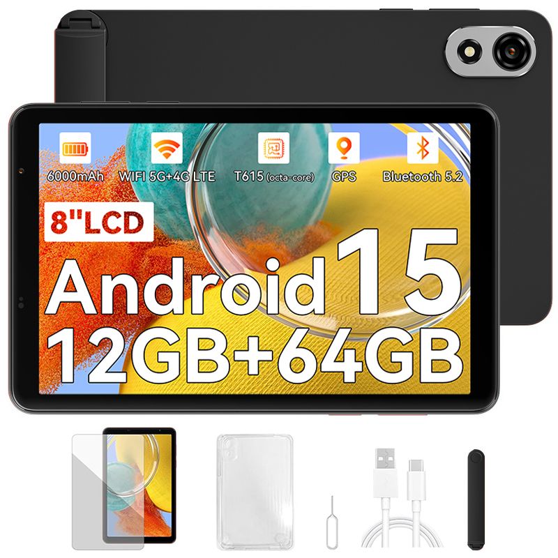 Blackview Tablette ZENO 1 8 FHD AI x Android 15 RAM 12 Go ROM SD 6000mAh Widevine L1 WPS Dual SIM - vue 3